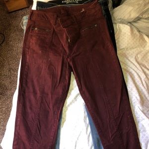 American Eagle Maroon High-rise jeans